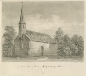 Haselour-kápolna: szépia rajz, 1828