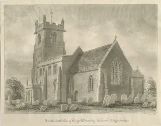 Kings Bromley templom: szépia rajz, 1839