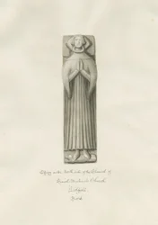 Lichfield - Képmás a Szent Mihály-templom kancellárjában: szépia rajz