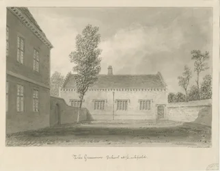 Lichfield - Gimnázium: szépia rajz