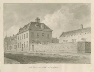 Lichfield - Gimnázium: szépia rajz