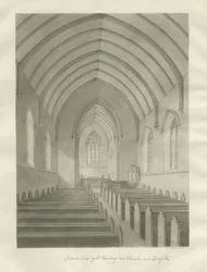 Lichfield - Krisztus templom belseje [Új templom]: szépia rajz