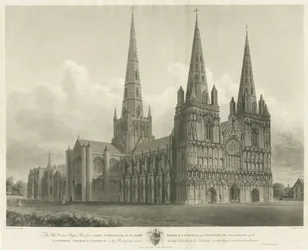 Lichfield katedrális – északnyugati nézet: metszet, [1807]