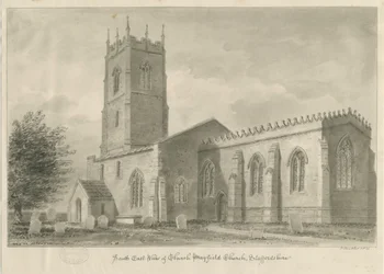 Mayfield templom: szépia rajz, 1839