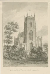 Penkridge templom: szépia rajz