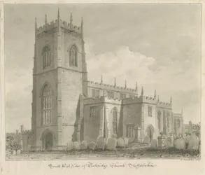 Penkridge templom: szépia rajz, 1837
