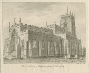 Penkridge templom: szépia rajz, 1837