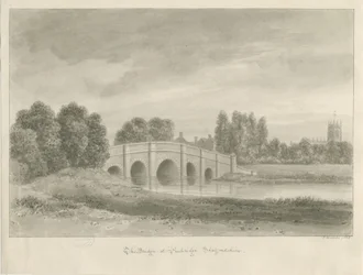 Penkridge Town - [Bull] Bridge: szépia rajz