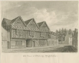 Penkridge Town - Old House: szépia rajz