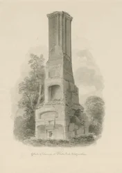 Pillaton Hall - Konyhakémény: szépia rajz (matricás), nd [1841] (rajz)