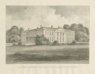 Rolleston Hall: szépia rajz