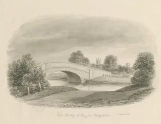 Rugeley Town – Híd: szépia rajz, 1842