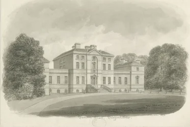 Sandon Hall: szépia rajz (matricás)