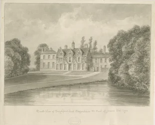 Seighford Hall: szépia rajz