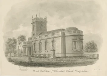 Shareshill templom: szépia rajz, 1843