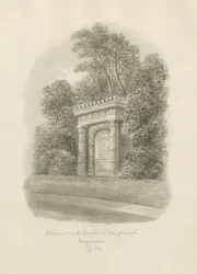 Shugborough - Emlékmű: szépia rajz