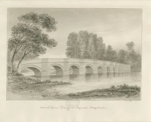 Shugborough Bridge: szépia rajz, nd [?1840-es évek]