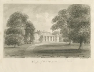 Shugborough Hall: szépia rajz