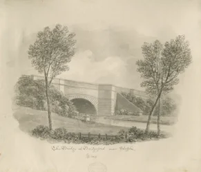 Stafford – Bridgefordi híd: szépia rajz