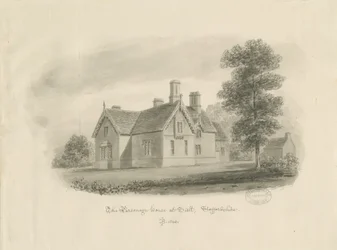 Stafford - Parsonage House at Salt: szépia rajz (matricával)