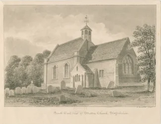 Stretton templom: szépia rajz, 1842
