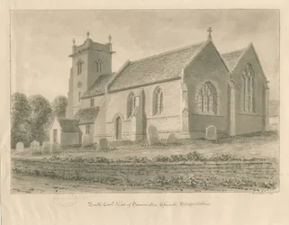 Swynnerton templom: szépia rajz, 1841