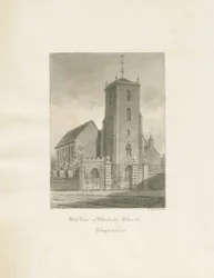 Willenhall templom: szépia rajz, 1846