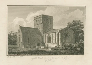 Wiltshire – Amesbury templom: metszet, 1806