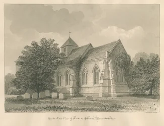 Worcestershire – Hadsor templom: szépia rajz, 1833