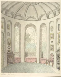 Lea kastély, Worcestershire, Saloon, Északra nézve, kb. 1816.