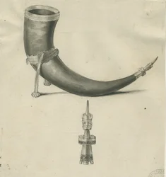 Lichfield – Drinking Horn: toll és szépia rajz, nd [1748-1817] (rajz)