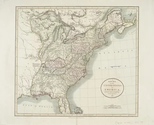 Az Amerikai Egyesült Államok új térképe a legújabb hatóságoktól, 1806-ból