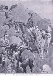 A hadsereg szeme, a felderítők munkában, az After Pretoria: The Guerilla War című könyvből, amelyet a Harmsworth Bros Limited adott ki, 1901
