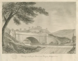 Kingsley – Bridge at Froghall: szépia rajz, 1841