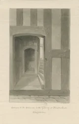 Pillaton Hall - Gatehouse belseje: szépia rajz