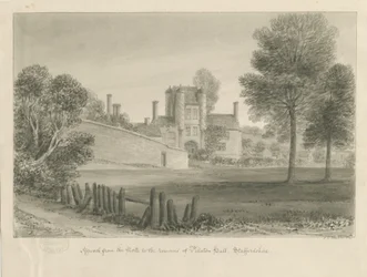 Pillaton Hall: szépia rajz