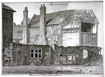 Thomas Pope házának maradványai, Mill Lane, Bermondsey, London, 1808