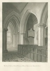 Worcestershire - Droitwich - Szent András-templom Belső: szépia rajz
