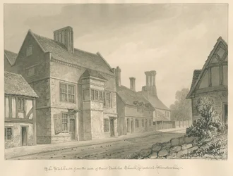 Worcestershire - Droitwich - Workhouse: szépia rajz