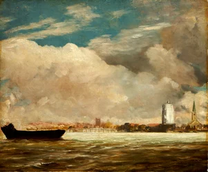 A Temzén a Battersea híd közelében, 1816 körül