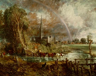 A salisburyi katedrális a rétekről nézve, 1831