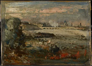 Vázlat „A Waterloo híd megnyitása a Whitehall lépcsőről nézve, 1817. június 18.” című műhöz