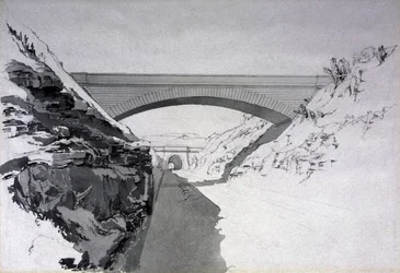 Bükkfa-alagút, 1837. július 27. (toll, tinta és mosás papíron)