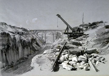 Blisworth Cutting, Northamptonshire, felülről, 1837. július 2. (toll és tinta és mosás papíron)
