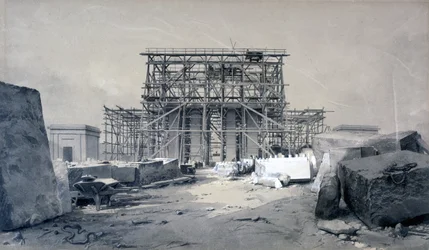 Az Euston-ív építése, 1838. január (toll és tinta, mosás papíron)