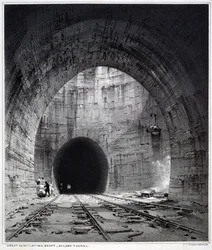 Nagy szellőzőakna, Kilsby Tunnel, Northamptonshire, 1838 (toll és tinta, mosás papíron)