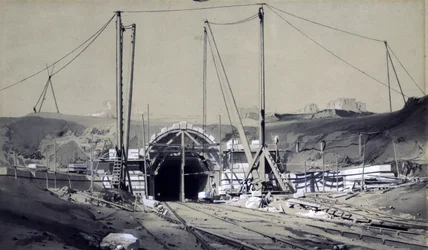 Primrose Hill Tunnel, 1837. április (toll, tinta és mosás papíron)
