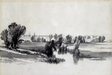 Sowe folyó, Coventry közelében, 1839. május (toll és tinta, valamint papírra mosás)