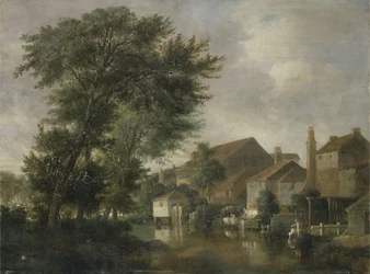 Folyói jelenet, valószínűleg Norwichban, 1817 körül (olaj, panel)