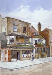 A Cheyne Walk és a Lawrence Street sarka, Chelsea, London, 1883